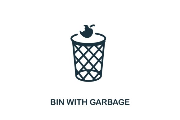 Bin with Garbage Icon: Essential Vector Assets for Modern Waste Management Design