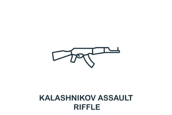 Kalashnikov Assault Rifle Icon: A Versatile Vector Resource for Professional Design